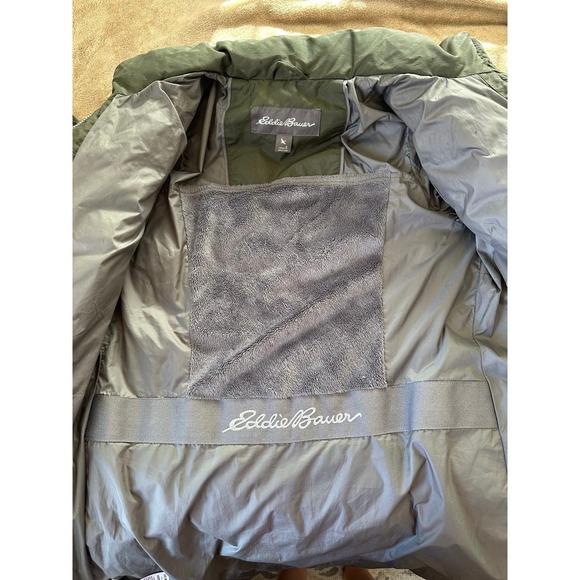 Eddie Bauer Women's Sz S Green Long Down Parka Puffer Jacket FLAW - Picture 8 of 9